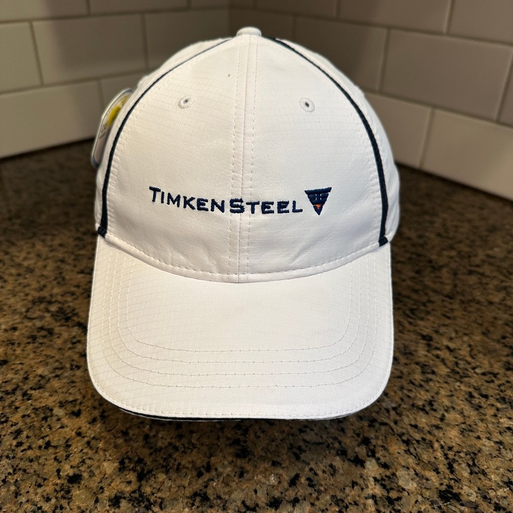 TIMKENSTEEL Cap America Golf Hat Adjustable White Navy Performance Cap New